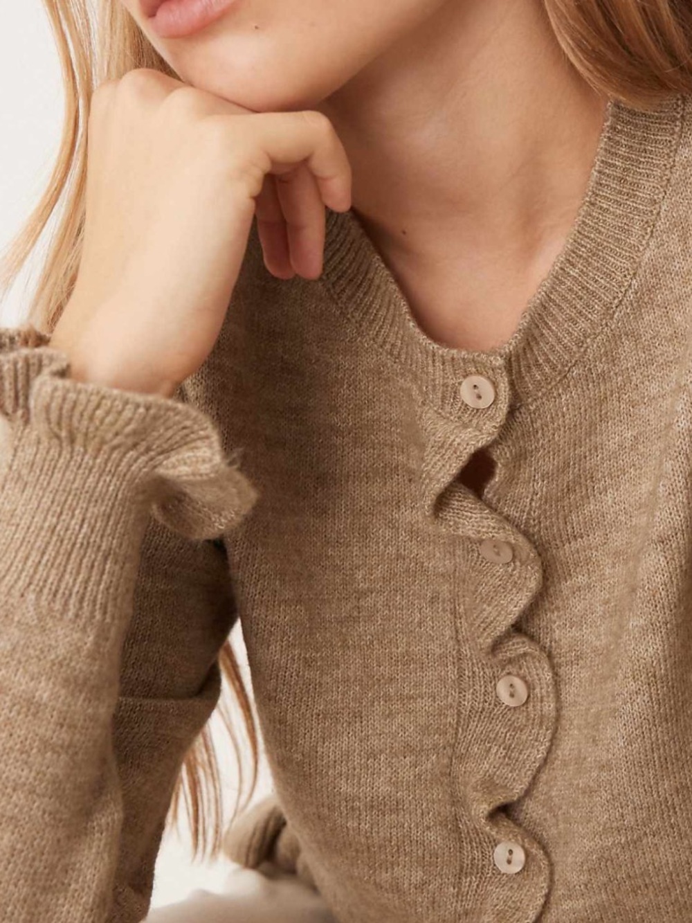 NWT ASOS JDY Knit Cardigan with Frill Details - Picture 3 of 5